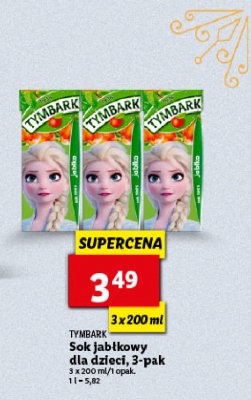 Sok jabłkowy kraina lodu Tymbark kartonik promocja