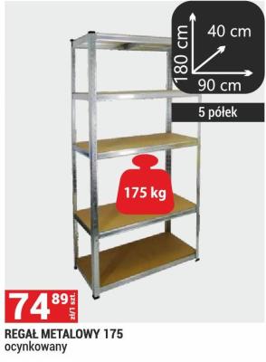 Regał metalowy 175 ocynkowany promocja w Merkury Market