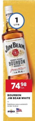 Bourbon Jim Beam White 1 litr promocja w Stokrotka