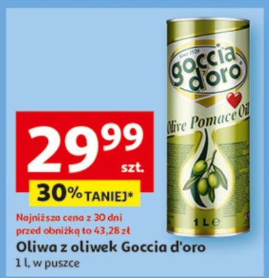Oliwa z oliwek Goccia d'oro promocja w Auchan
