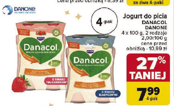 Jogurt truskawka DANONE DANACOL promocja