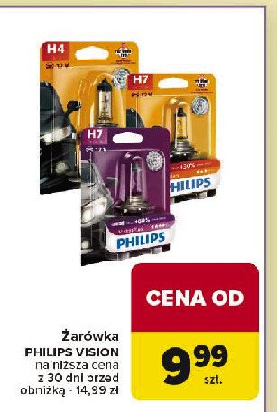 Żarówka halogenowa vision 60/55w h4 Philips promocja w Carrefour