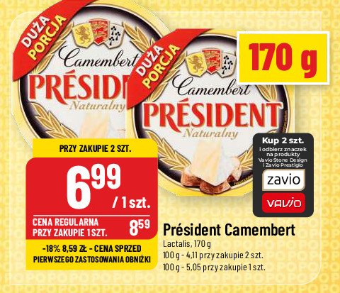 Ser camembert naturalny President promocja