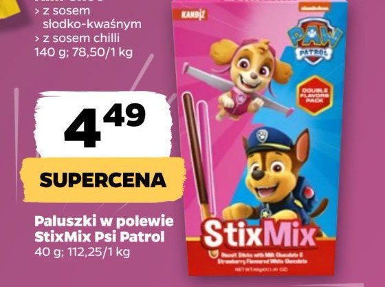 Paluszki w polewie paw patrol Kandiz promocja w Netto