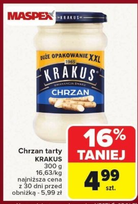 Chrzan tarty Krakus promocja w Carrefour