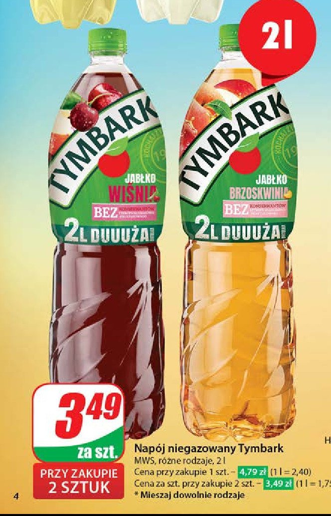 Napój wiśnia-jabłko Tymbark 1936 promocja w Dino