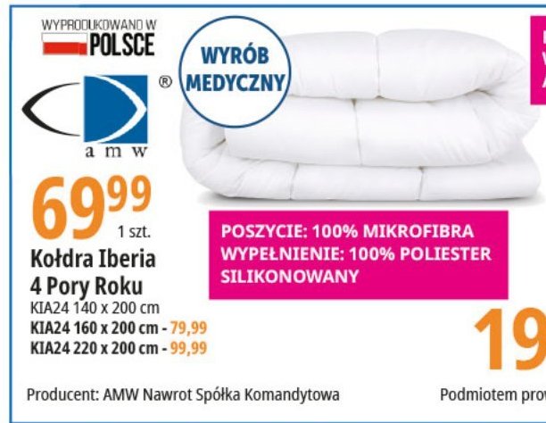 Ko艂dra iberia 4 pory roku 220 x 200 cm Amw promocja