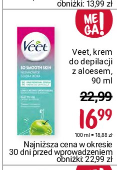 Krem do depilacji apple Veet so smooth skin promocja