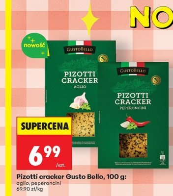 Pizotti cracker Gusto Bello, 100 g: aglio, peperoncini promocja w Biedronka