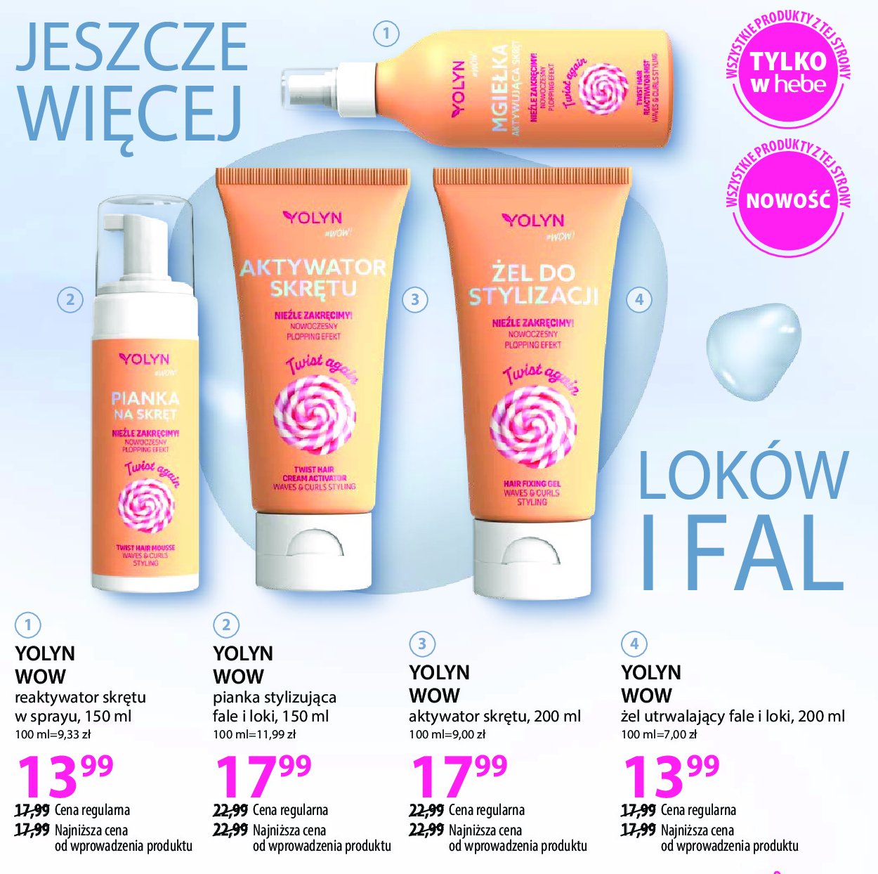 Żel utrwalający fale i loki Yolyn wow promocja w Hebe