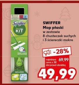 Zestaw dry: mop + 8 ściereczek + 3 mokre chusteczki Swiffer promocja