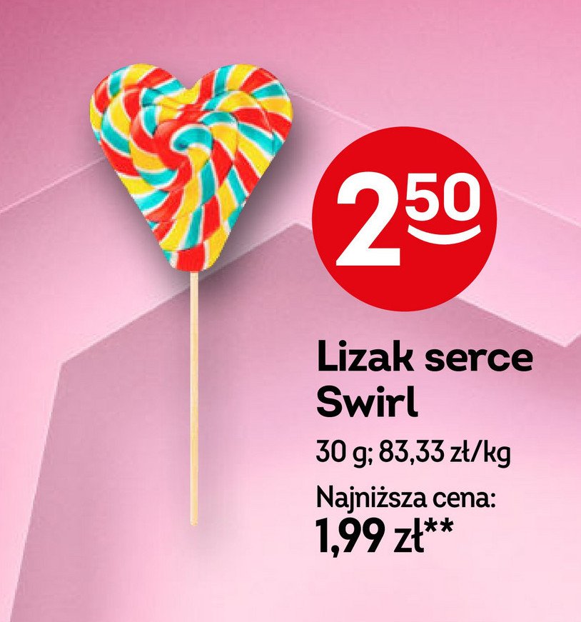 Lizak serce swirl promocja w Żabka