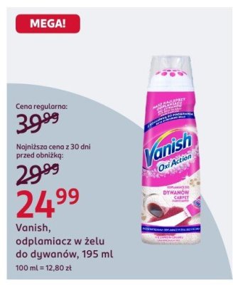 Odplamiacz w żelu do dywanów Vanish, 195 ml promocja w Rossmann