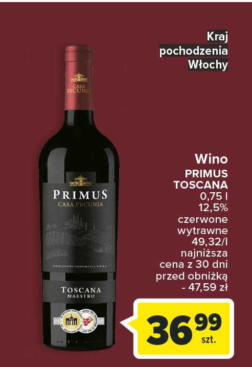Wino Primus toscana maestro promocja