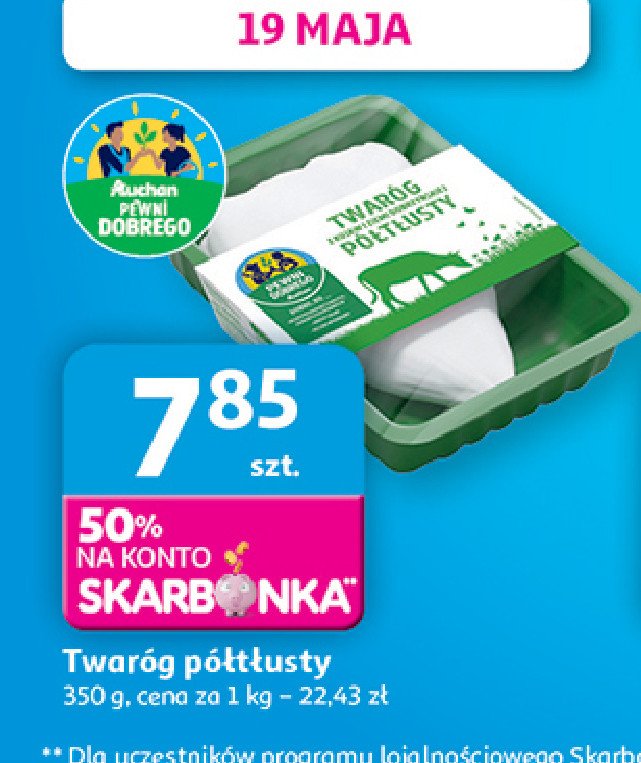 Twaróg półtłusty Auchan pewni dobrego promocja