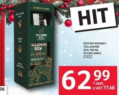 Zestaw whiskey Tullamore D.E.W. 40% 700 ml ze szklanką promocja w Selgros