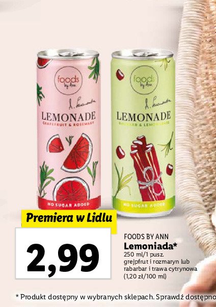 Lemoniada grejpfrut-rozmaryn Foods by ann promocja