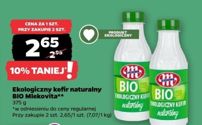 Ekologiczny kefir naturalny BIO Mlekovita promocja w Netto