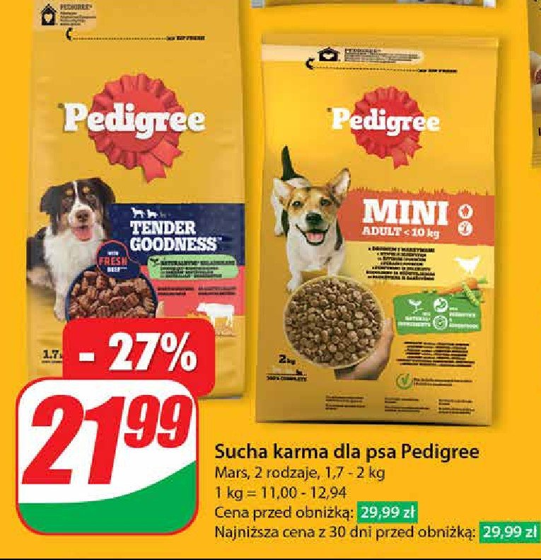 Karma dla psa wołowina średnie i duże rasy Pedigree tender goodness promocja