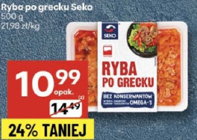 Ryba po grecku Seko promocja w Delikatesy Centrum