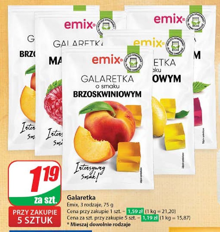 Galaretka cytrynowa Emix promocja w Dino