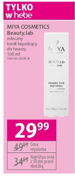 Mleczny tonik 艂agodz膮cy Miya beauty.lab Miya cosmetics promocja