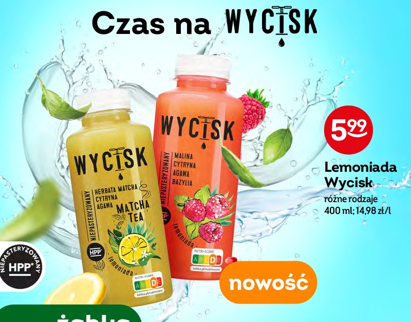 Lemoniada malina cytryna agawa bazylia Wycisk promocja