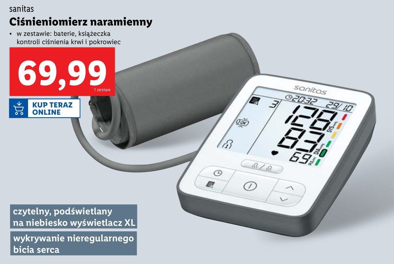 Ciśnieniomierz sbm49 Sanitas promocja w Lidl