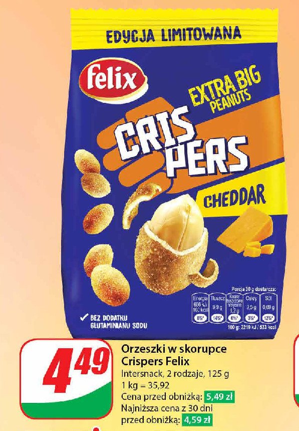 Orzeszki cheddar Felix crispers promocja