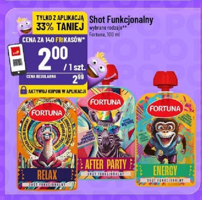 Shot Funkcjonalny Fortuna wybrane rodzaje promocja w POLOmarket