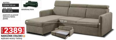 Narożnik Erazmo wybrane wzory i kolory promocja w Merkury Market