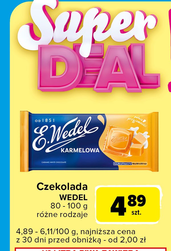 Czekolada mleczka karmel love! E. wedel promocja w Carrefour Express