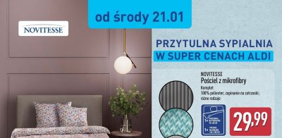 Pościel z mikrofibry 140x200 + 70x80 cm promocja w Aldi