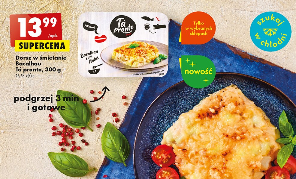 Dorsz w 艣mietanie bacalhau Ta pronto promocja