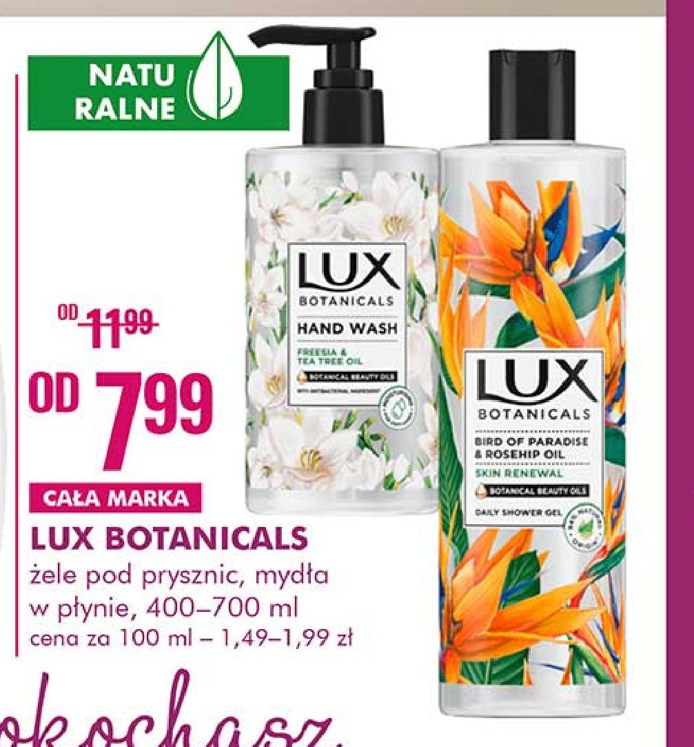 Żel pod prysznic bird paradise & rosehip oil zapas Lux botanicals promocja