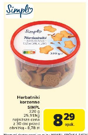 Herbatniki korzenne dzwoneczki Simpl promocja