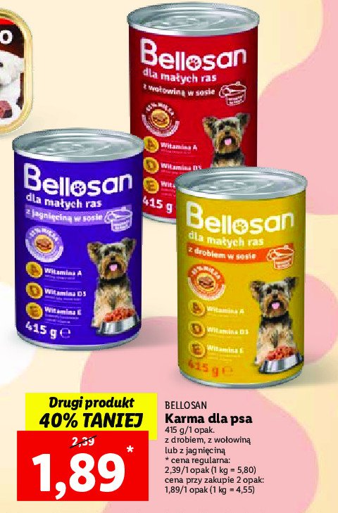 Karma dla psa z wołowiną Bellosan promocje