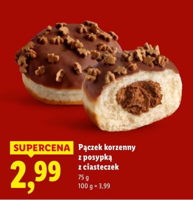 Pączek korzenny z posypką z ciasteczek promocja w Lidl