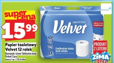 Papier toaletowy Velvet 12 rolek promocja w TOPAZ