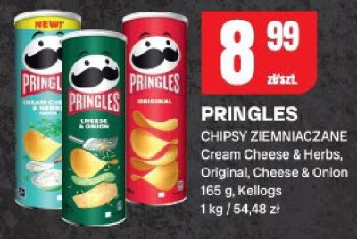 Chipsy ziemniaczane Pringles Cream Cheese & Herbs, Original, Cheese & Onion promocja w Chorten