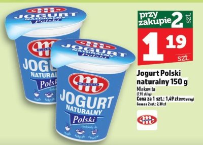 Jogurt Polski naturalny 150 g promocja w TOPAZ