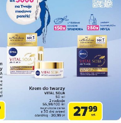 Krem do twarzy ujędrniający spf30 Nivea vital soja promocja w Carrefour Market