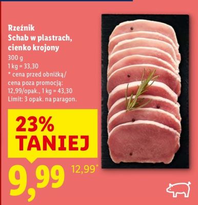 Mięso Schab w plastrach, cienko krojony promocja w Lidl