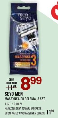 Maszynki do golenia SEYO MEN MASZYNKI DO GOLENIA, 3 SZT. promocja w Drogerie Natura