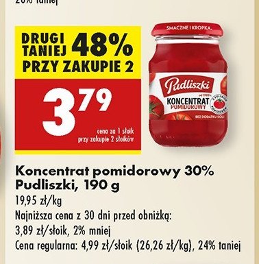 Koncentrat pomidorowy 30 % Pudliszki promocja