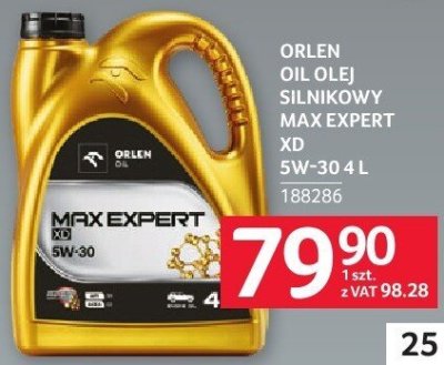 Olej silnikowy Orlen Max Expert XD 5W-30 4 L promocja w Selgros