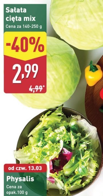 Sałata cięta mix promocja w Aldi