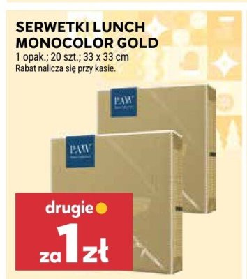 Serwetki lunch Monocolor Gold promocja w Stokrotka