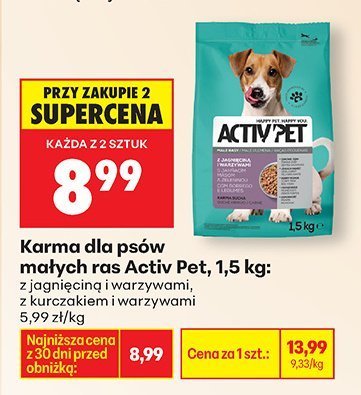 Karma dla psów małych ras 1,5 kg z jagnięciną i warzywami promocja w Biedronka