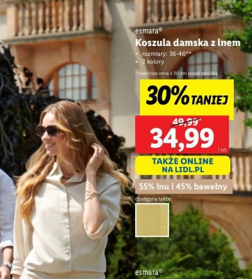 Koszula damska z lnem 36-46 Esmara promocja